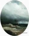 navire dans une tempête 1891 Romantique Ivan Aivazovsky russe